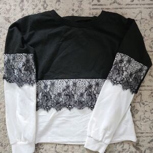 Lace Pullover Sweatshirt
